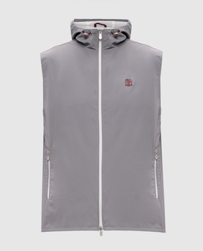 Brunello Cucinelli Сірий жилет з вишивкою емблеми MM49A7450G