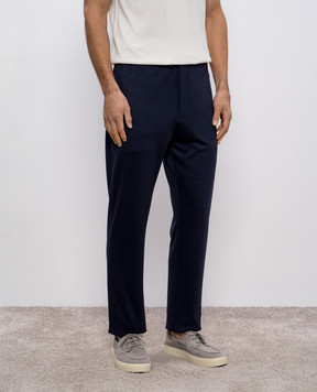 Canali Сині штани з вовною JR03072J7003
