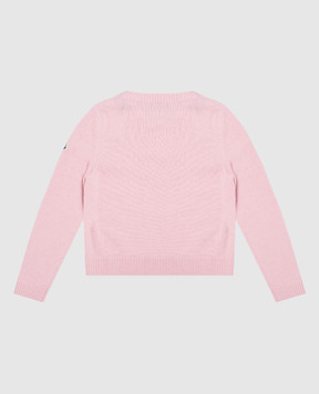 Moncler ENFANT Детский розовый джемпер из шерсти и кашемира с логотипом. J29549C00003M4281810