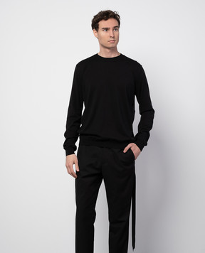 Ann Demeulemeester Черный джемпер Geerten с шелком 2401MKN35KN033