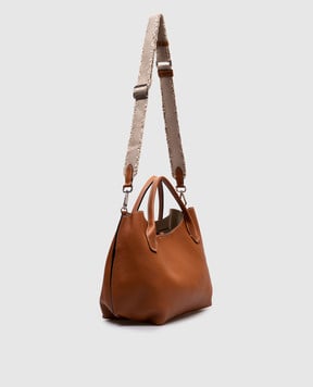 Gianni Chiarini Коричневая кожаная сумка-тоут FIAMMA BS11441GRNNABCL