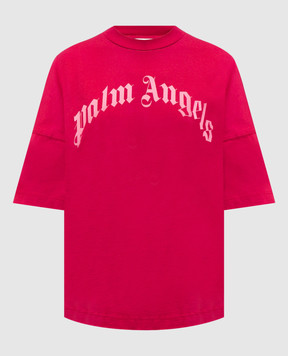 Palm Angels Рожева футболка з принтом логотипа PWAA07CF25JER001