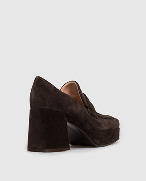 Gianvito Rossi Коричневые замшевые туфли Rouen G2532545RIC