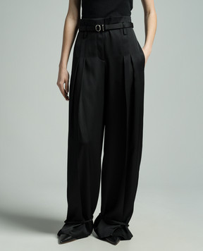 Jil Sander Черные брюки с шелком J02KA0214J65112