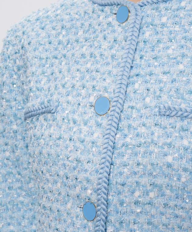 Rowen Rose Голубой твидовый жакет JCKRR402 изображение 5