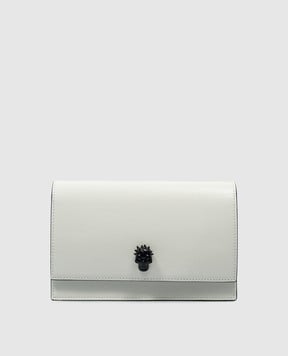 Alexander McQueen Біла шкіряна сумка крос-боді Skull з логотипом 6130881BLGZ