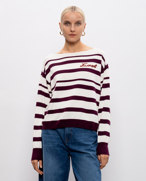 Twinset Білий джемпер в смужку з логотипом 252TP3091