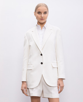 Brunello Cucinelli Білий жакет з льоном MH5347375