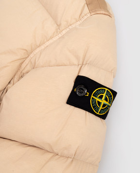 Stone Island Дитяча бежева пухова куртка з патчем логотипа K2S164100008S00284