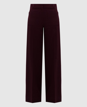 Victoria Beckham Бордовые штаны Alina с шерстью 1225WTR005115I