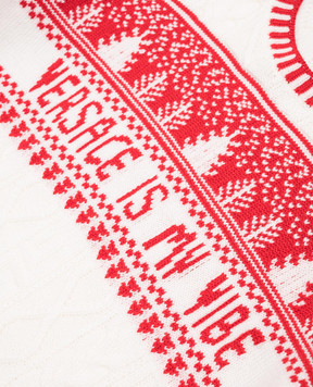 Versace Дитячий білий жакардовий светр Fair Isle з вовни 10184491A13154