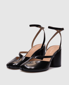 Maison Margiela Черные кожаные глянцевые слингбеки Таbi S58WP0280P8193