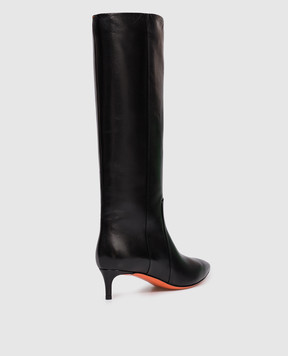 Santoni Чорні шкіряні чоботи WSLQ71756HI2NHPE