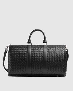 Bottega Veneta Чорна шкіряна плетена дорожня сумка 781053V2HL1