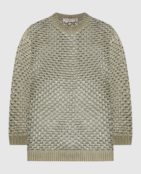 Valentino Бежевий ажурний светр з паєтками 4B0KC55W8J7