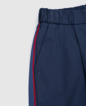 Christian Dior Детские синие брюки джогеры с лампасами 9EBM21PANB1012
