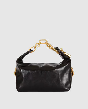 Balmain Чорна шкіряна глянцева сумка Sync FN1AD001LBFO