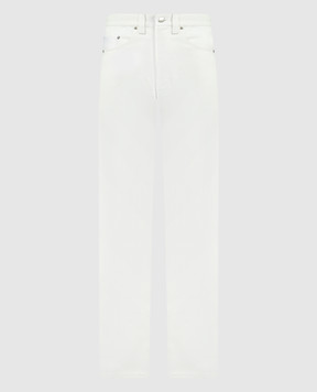 Loro Piana Білі джинси з шовком зі шкіряним патчем логотипа FAO0233