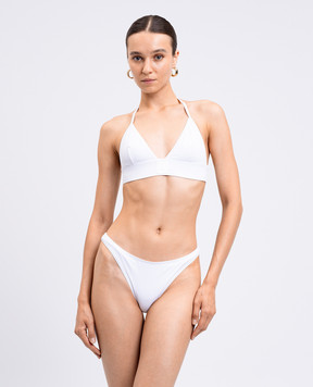 Balmain Білий купальник з патчем логотипа BKB802290