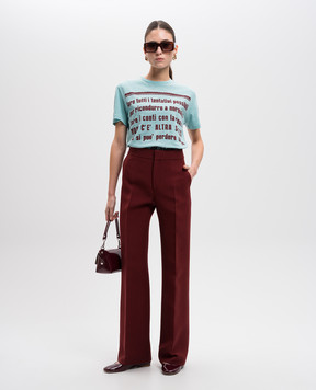 Christian Dior Бордові штани з вовни та шовку 941P10A1166