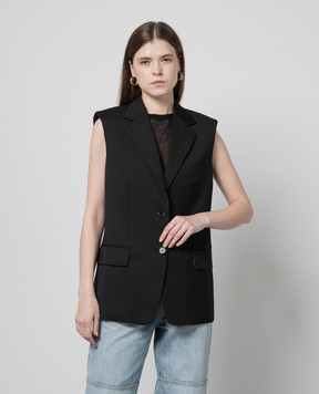 Helmut Lang Черный жилет из шерсти O01HW110