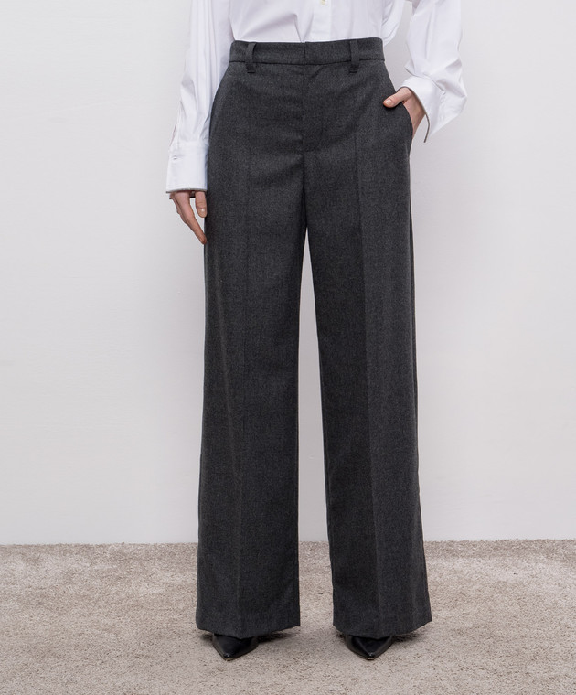 Brunello Cucinelli Сірі штани Loose з вовни і кашеміру MD588P8724 зображення 3