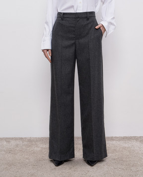 Brunello Cucinelli Серые брюки Loose из шерсти и кашемира MD588P8724