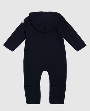 Moncler ENFANT Дитячий синій комбінезон з нашивкою логотипа J29518L0000180093