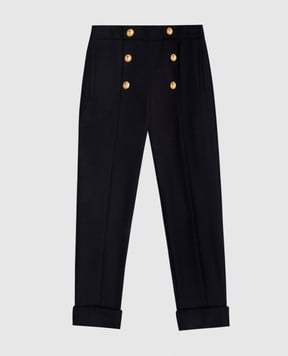 Balmain Дитячі сині штани з вовни BX6B20I02831214