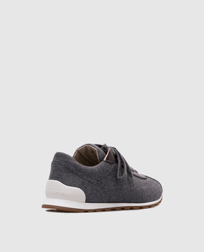 Brunello Cucinelli Сірі кросівки з логотипом MZ26G3031P