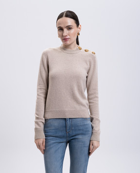 Balmain Бежевий светр з вовни та кашеміру FF1KD095KI87