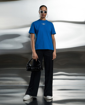 Off-White Синя футболка з вишивкою OWAA089S24JER003