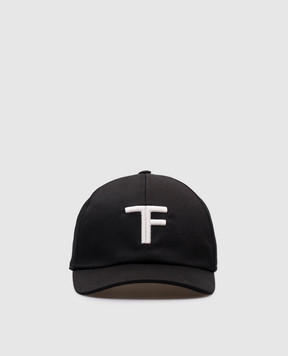 Tom Ford Черная кепка с вышивкой логотипа монограммы WH010TCN057C