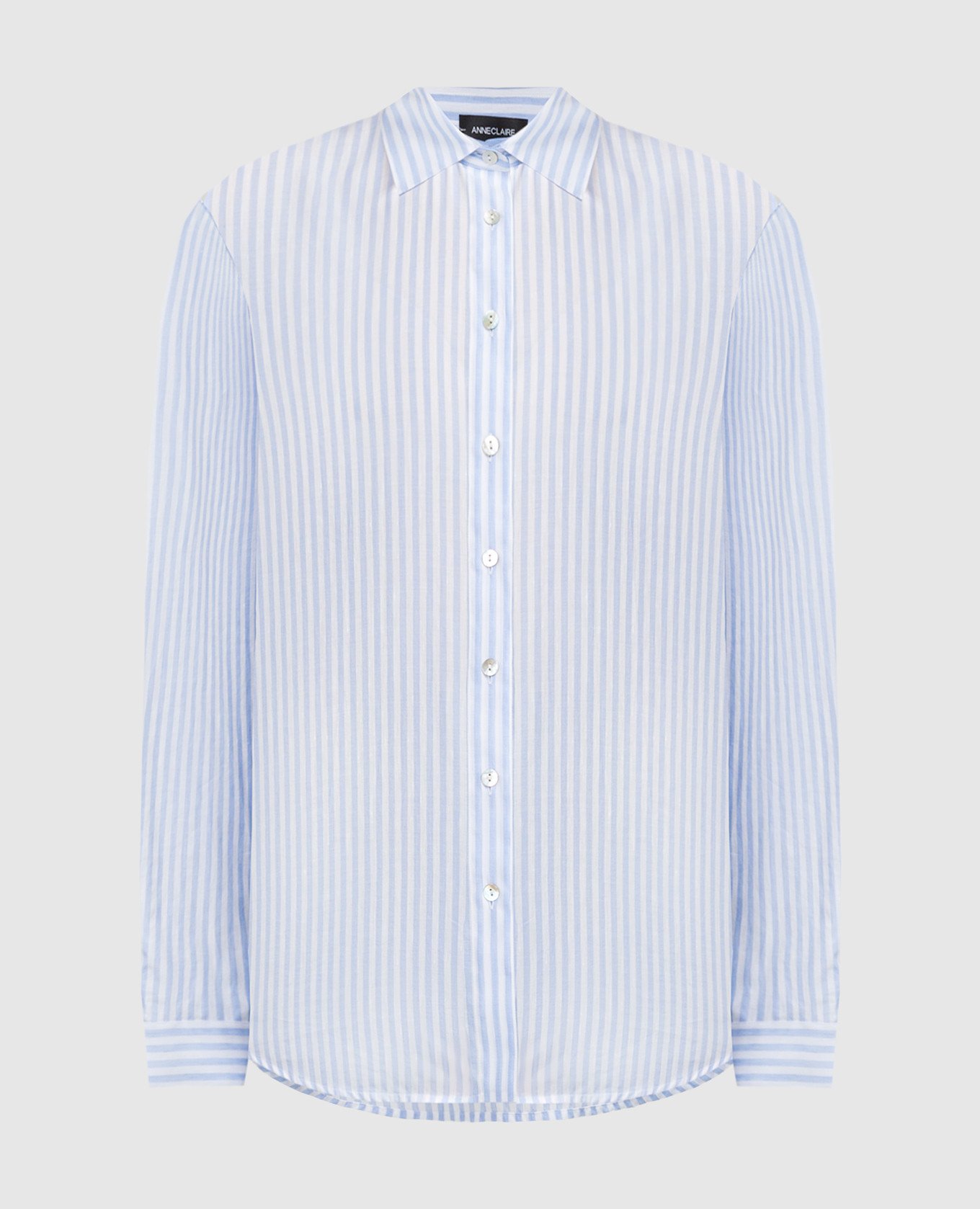 Blue striped shirt with linen