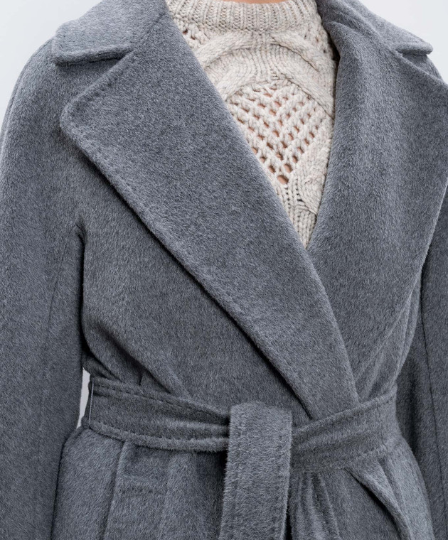 Max Mara Weekend - Серое пальто на запах TEMPERA с шерстью альпаки