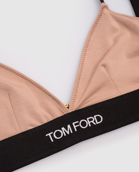Tom Ford Бежевый лиф с логотипом BRJ009JEX011