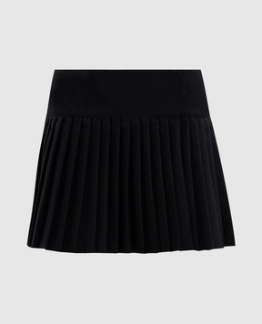 Off-White Чорна спідниця-плісе на запах з вовною 2CU01HF25FAB001