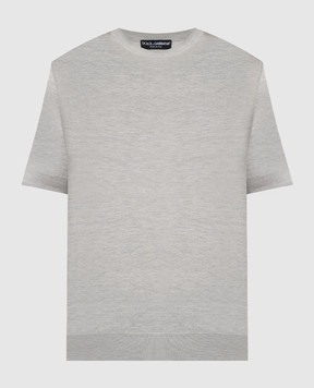 Dolce&Gabbana Серая футболка с шелком GXX03TJBSIM