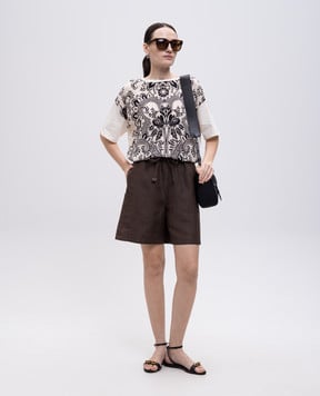 Max Mara Weekend Бежевая футболка PAMPAS с шелком PAMPAS
