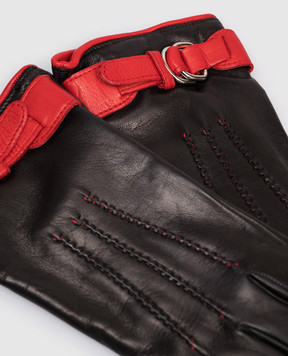 Sermoneta Gloves Чорні шкіряні рукавички B28