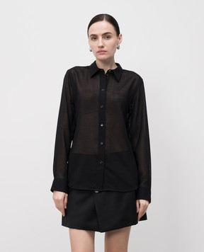 Helmut Lang Чорна блуза з вовною P01HW507