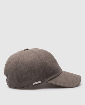 Enrico Mandelli Коричневая кепка из шерсти и кашемира CAP4013821