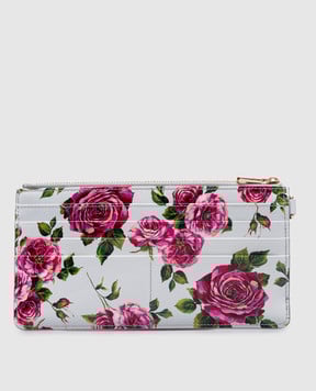 Dolce&Gabbana Голубой кожаный глянцевый кошелек с логотипом. BI3335A6O23