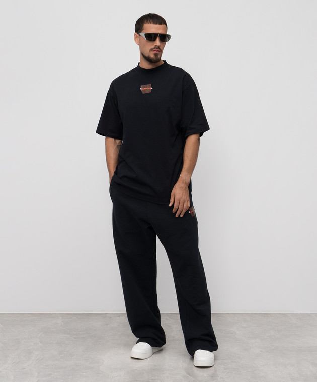 Balenciaga Черная футболка с логотипом 764235TSVG2 изображение 2