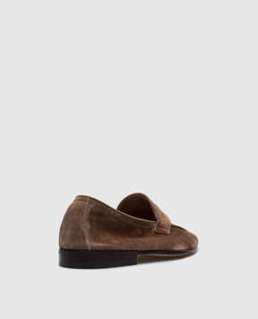 Brunello Cucinelli Коричневые замшевые лоферы MZUCAHG700