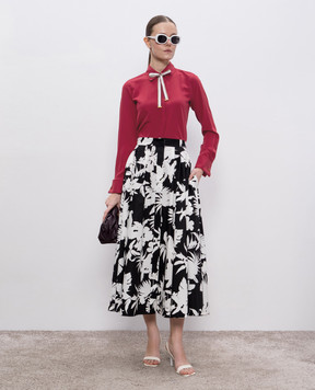 Max Mara Черная юбка IDONEO в цветочный принт IDONEO