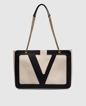 Valentino Бежевая кожаная сумка VIVA SUPERSTAR 6W2B0R13PTJ