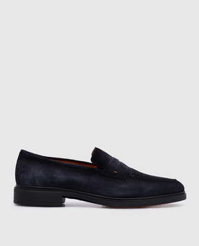 Santoni Сині замшеві лофери Easy MGEG18964NEAXGEX