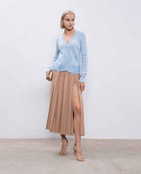 Ermanno Scervino Бежева спідниця-плісе з вовни D452O708IDF