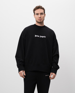 Palm Angels Черный свитшот с принтом логотипа PMBA080C99FLE001